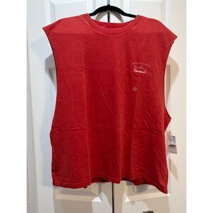Pacsun NWT Men's Red Cut Off Muscle Shirt Size Large